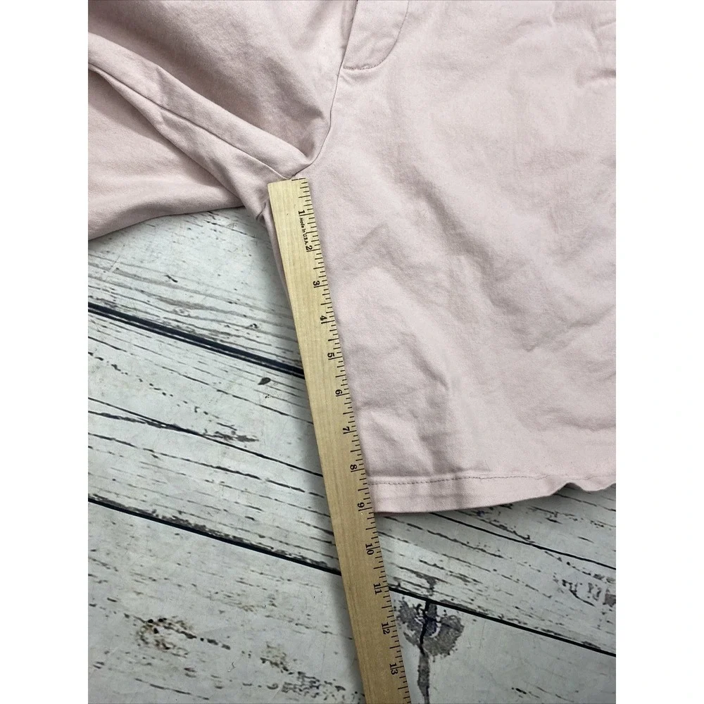 Old Navy Ultimate Slim Chino Shorts Pink Size 34 Solid Cotton Stretch Casual